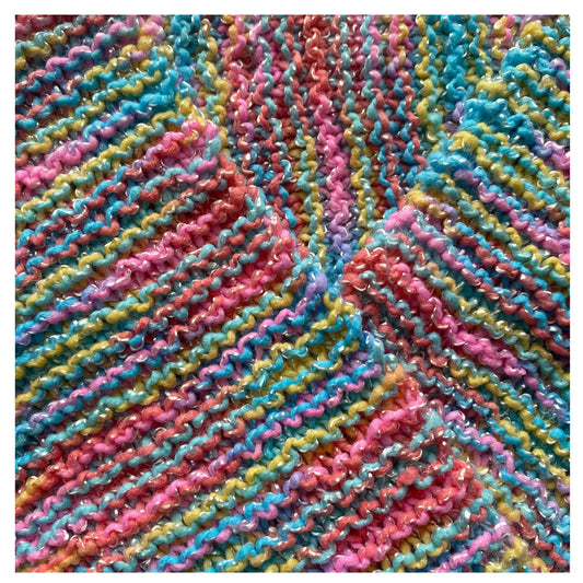 Brightly Coloured Sparkly Knitted Scarf
