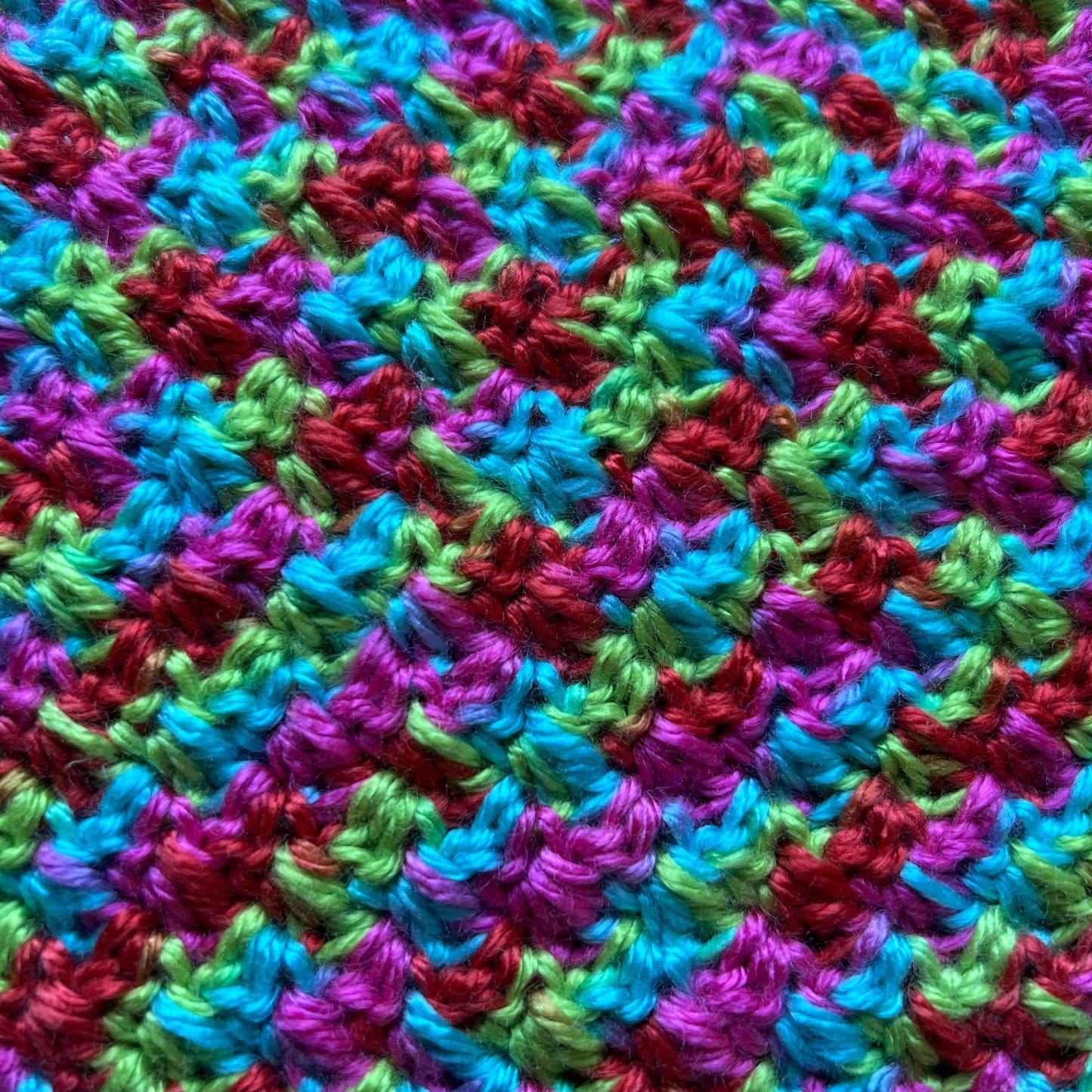 Crocheted Colorful Scarf: Vivid Handmade Neck Warmer
