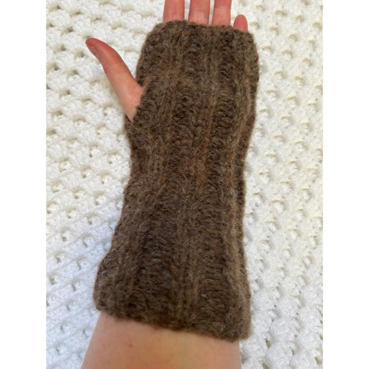 Brown Alpaca Wrist Warmers