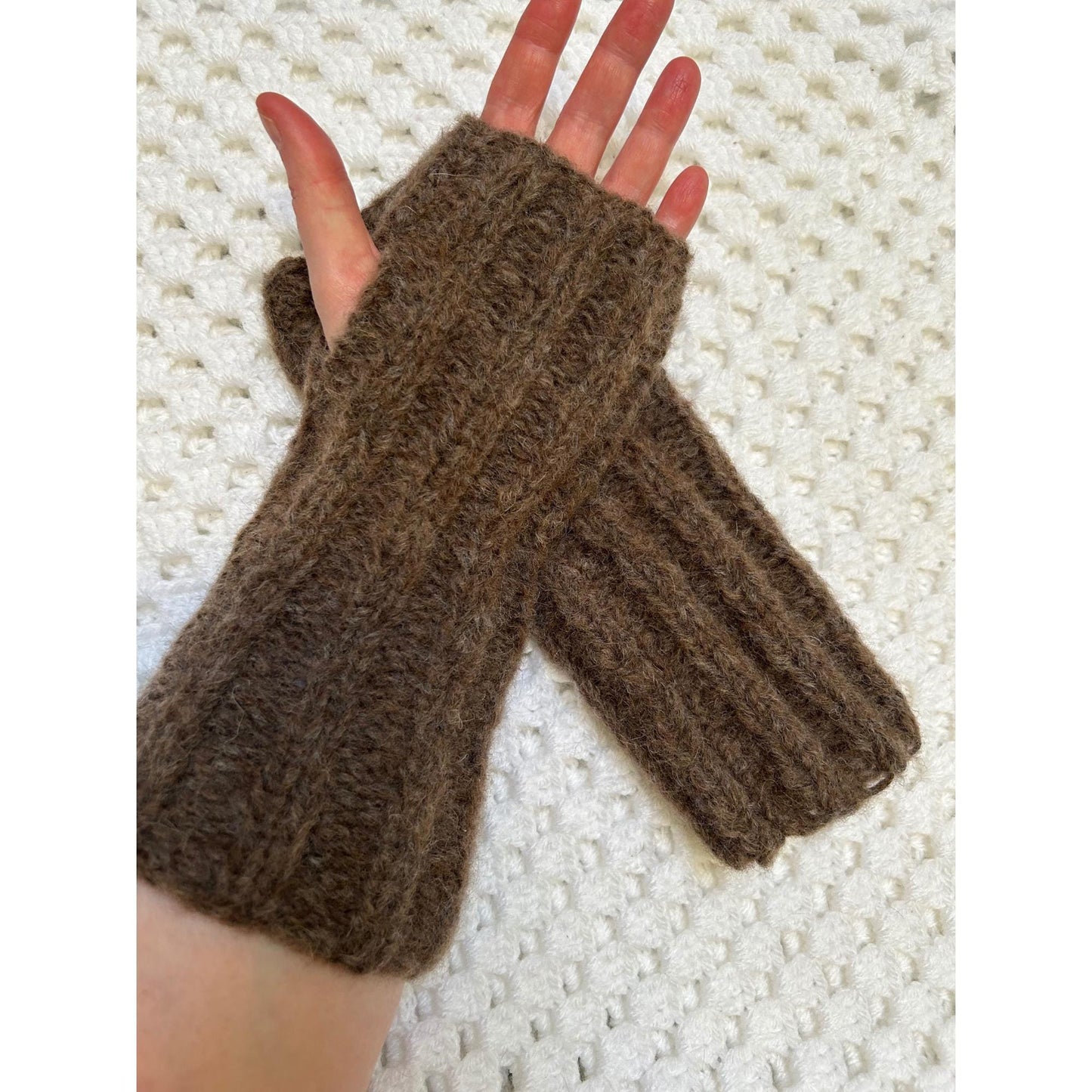 Brown Alpaca Wrist Warmers