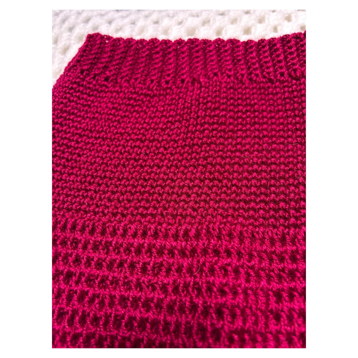 Deep Pink Crocheted Infinity Scarf Cowl