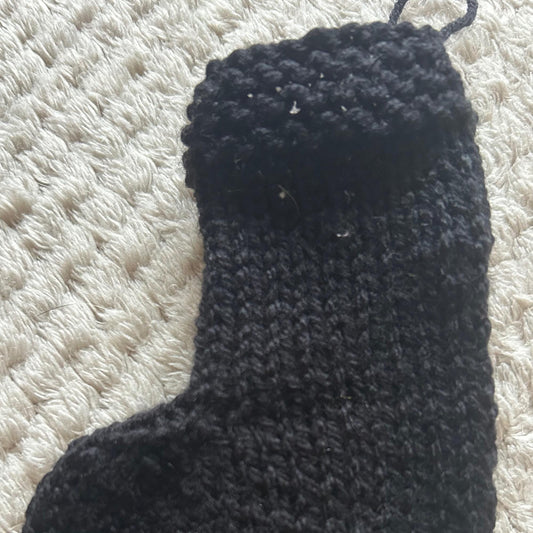 Black Christmas Knitted Mini Stocking