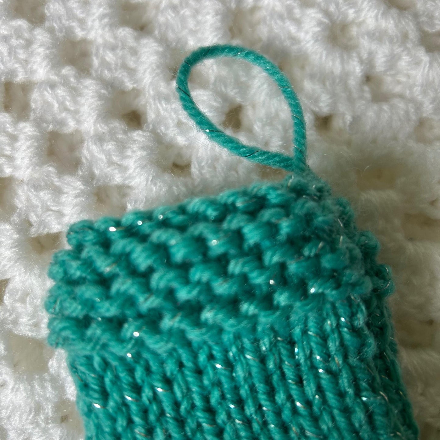 Sparkly Green Mini Christmas Tree Stocking