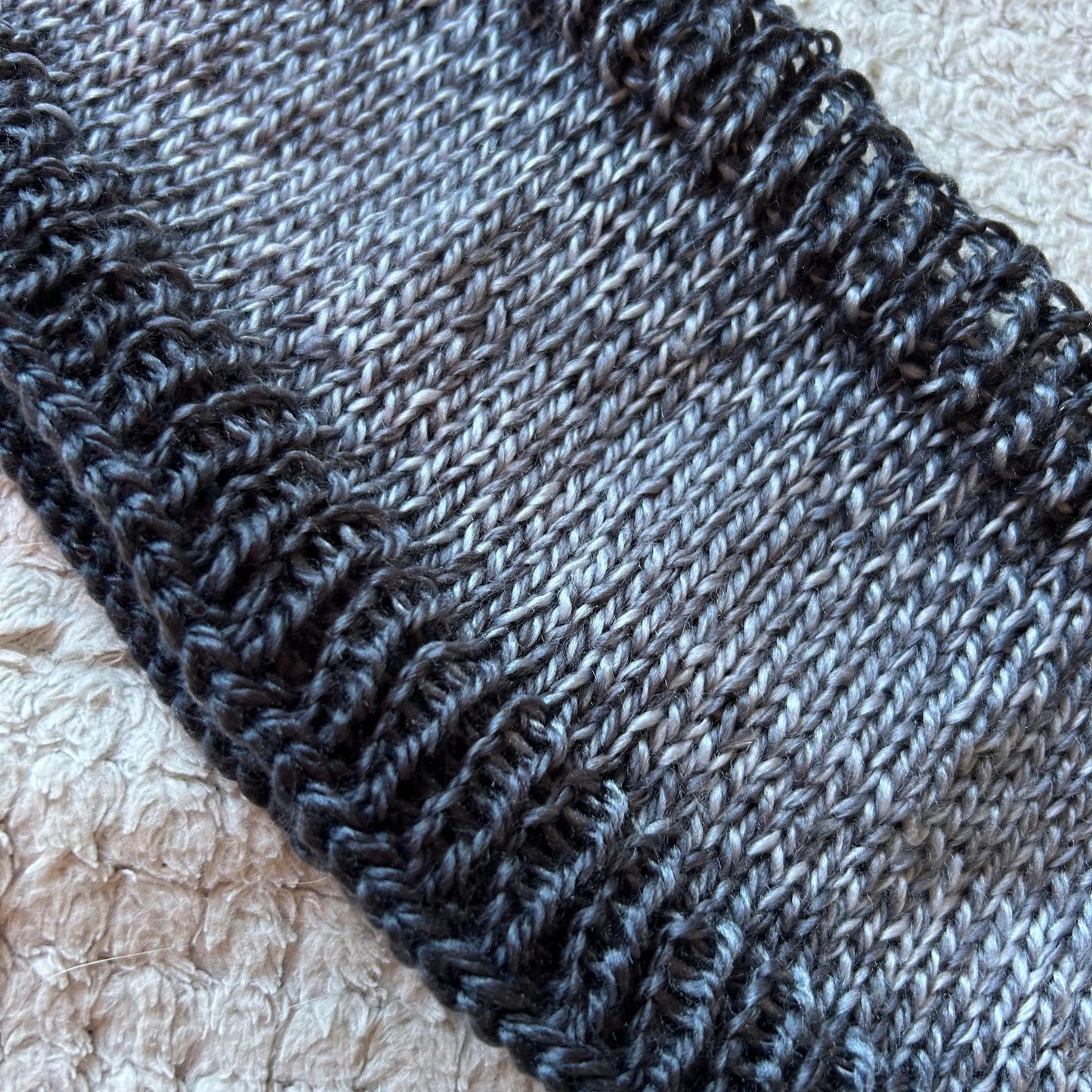 Ombre Grey Hand Knit Headband