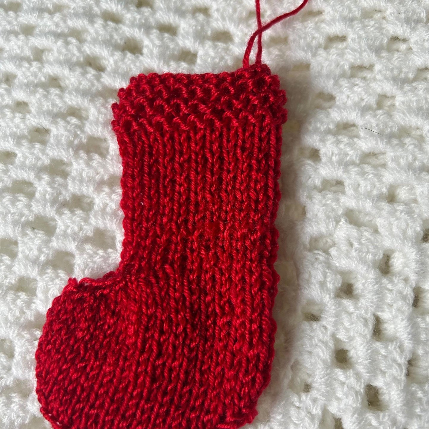 Red Knitted Mini Stocking for Christmas Decor