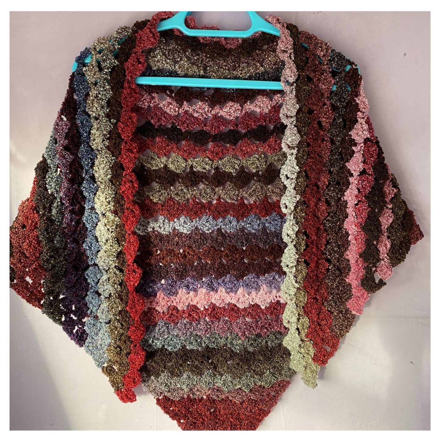 Lightweight Autumn Colours Lacy Shawl Wrap
