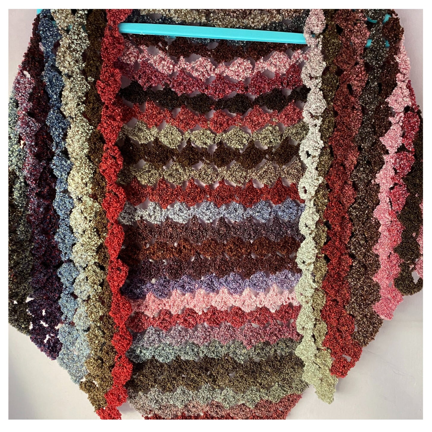 Lightweight Autumn Colours Lacy Shawl Wrap