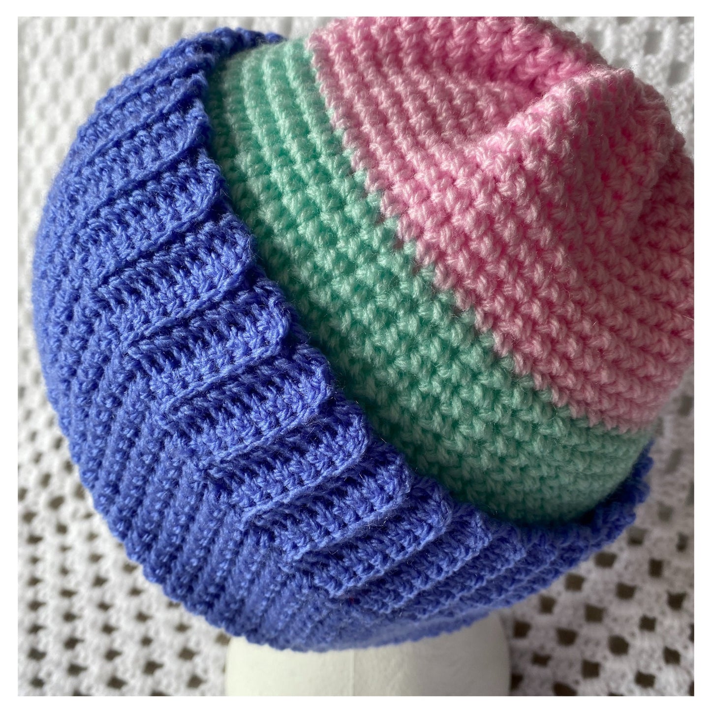 Summer Time Pastel Ice Cream Coloured Beanie Hat