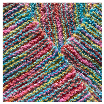 Brightly Coloured Sparkly Knitted Scarf