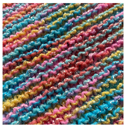 Brightly Coloured Sparkly Knitted Scarf