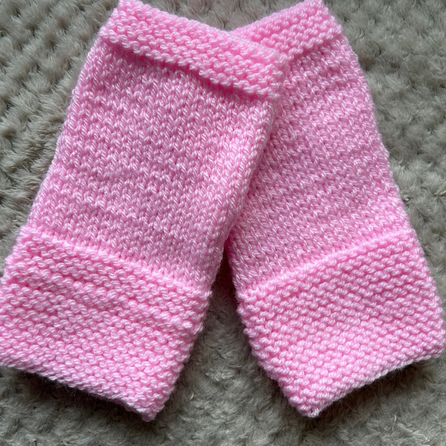 Hand Knit Pink Fingerless Gloves, Custom Winter Hand Warmers