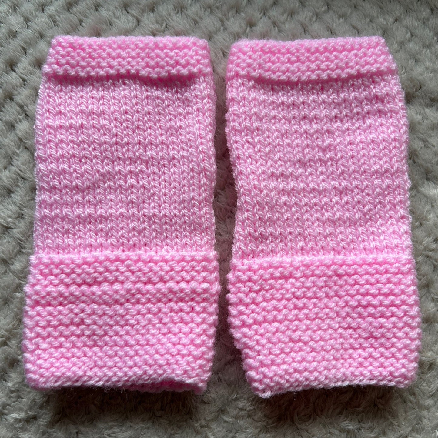 Hand Knit Pink Fingerless Gloves, Custom Winter Hand Warmers