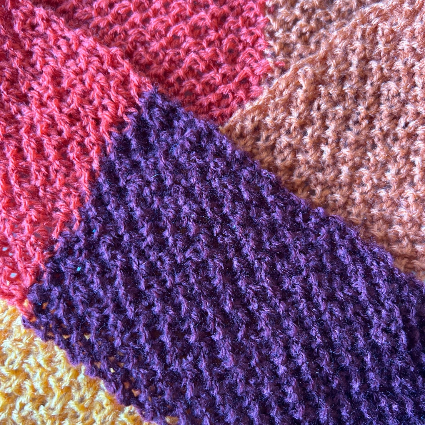 Handmade Autumn Striped Knit Scarf, Fall Colors