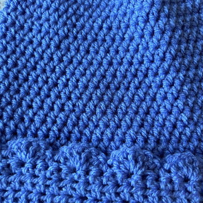 Handmade Crochet Slouchy Beanie: Bluebell Shell Border Hat