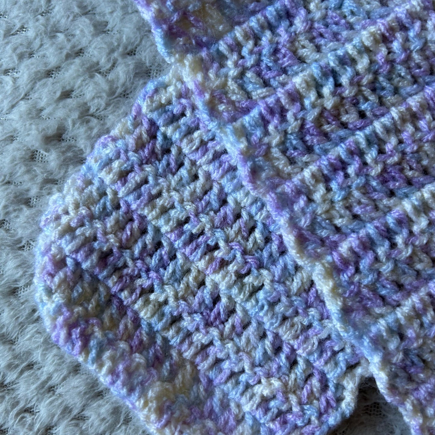 Crocheted Pastel Mini Scarf: One of a Kind Neck Warmer