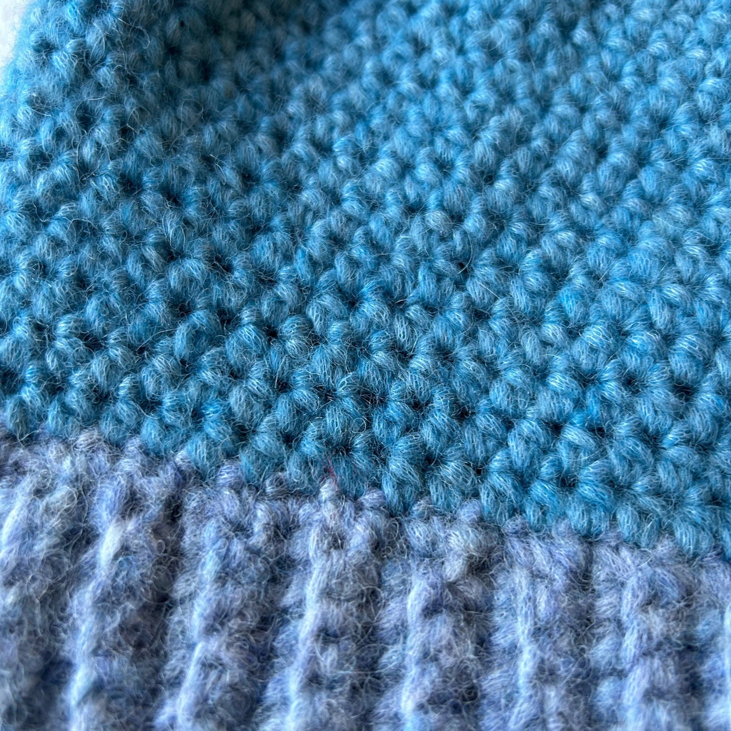 Blue Crocheted Alpaca Beanie: Unisex Winter Hat