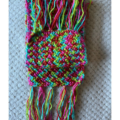 Crocheted Colorful Scarf: Vivid Handmade Neck Warmer