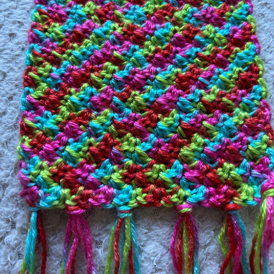 Crocheted Colorful Scarf: Vivid Handmade Neck Warmer