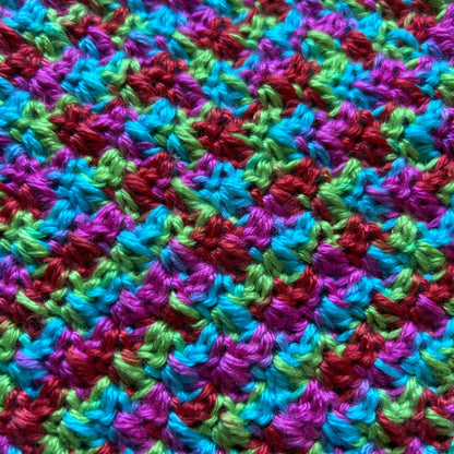 Crocheted Colorful Scarf: Vivid Handmade Neck Warmer