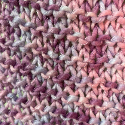 Chunky Purple Hand Knit Scarf With Fringe