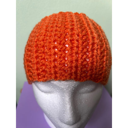 Hand-Crocheted Orange Headband: Ribbed Autumn Ear Warmer
