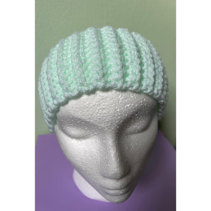 Hand-Crocheted Mint Green Ribbed Headband: Cosy Ear Warmer