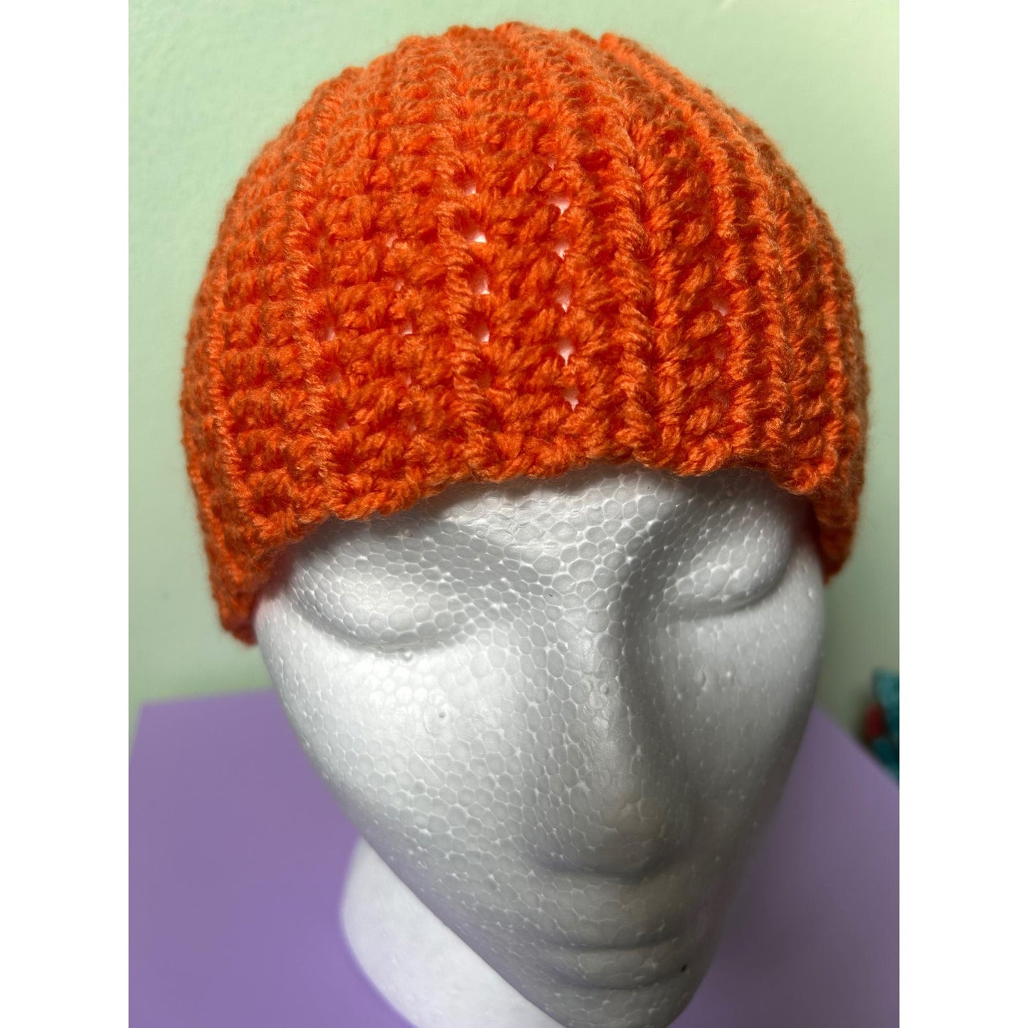 Hand-Crocheted Orange Headband: Ribbed Autumn Ear Warmer