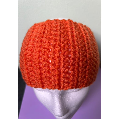 Hand-Crocheted Orange Headband: Ribbed Autumn Ear Warmer