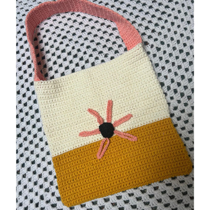 Daisy Crochet Bag Pattern: Cotton Floral Tote (PDF Pattern)