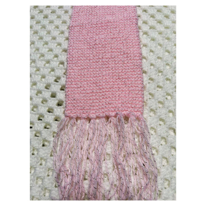Pastel Pink Sparkly Scarf with Tassel Fringe