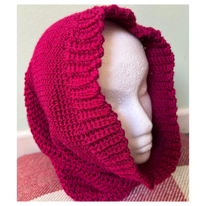 Deep Pink Crocheted Infinity Scarf Cowl