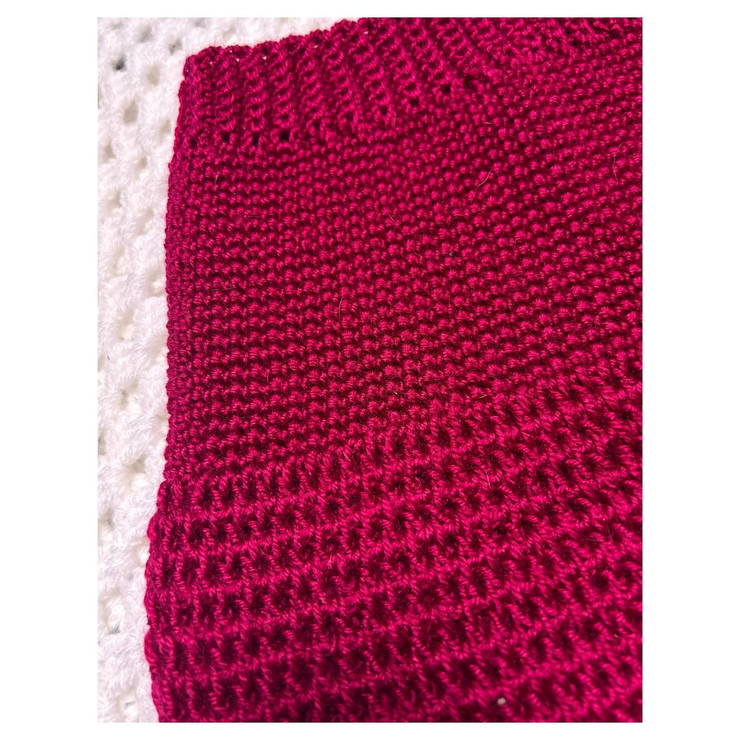 Deep Pink Crocheted Infinity Scarf Cowl