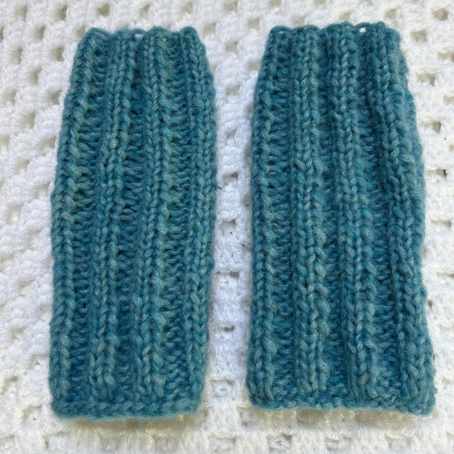 Blue Alpaca Fingerless Gloves