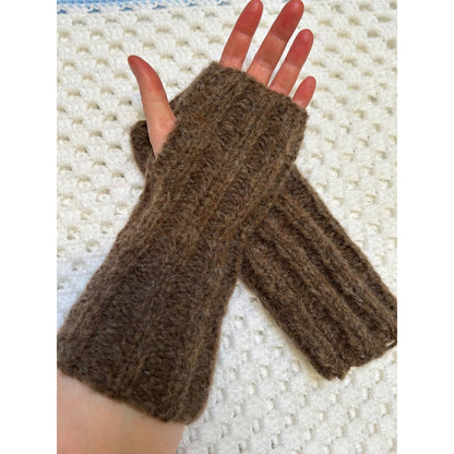 Brown Alpaca Wrist Warmers