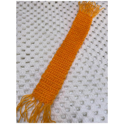 Orange Crochet Book Place Marker with Tassel Fringe