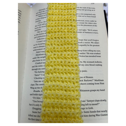 Custom Yellow Crocheted Bookmark with Tassel Fringe