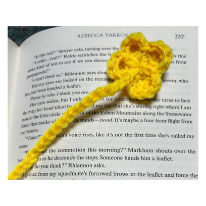 Custom Crochet Yellow Flower Bookmark