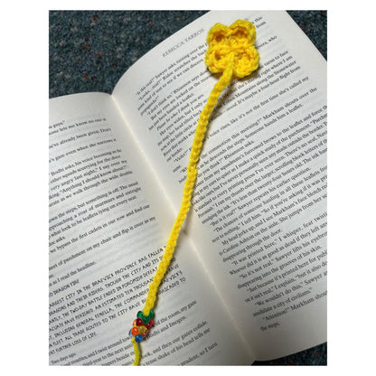 Custom Crochet Yellow Flower Bookmark