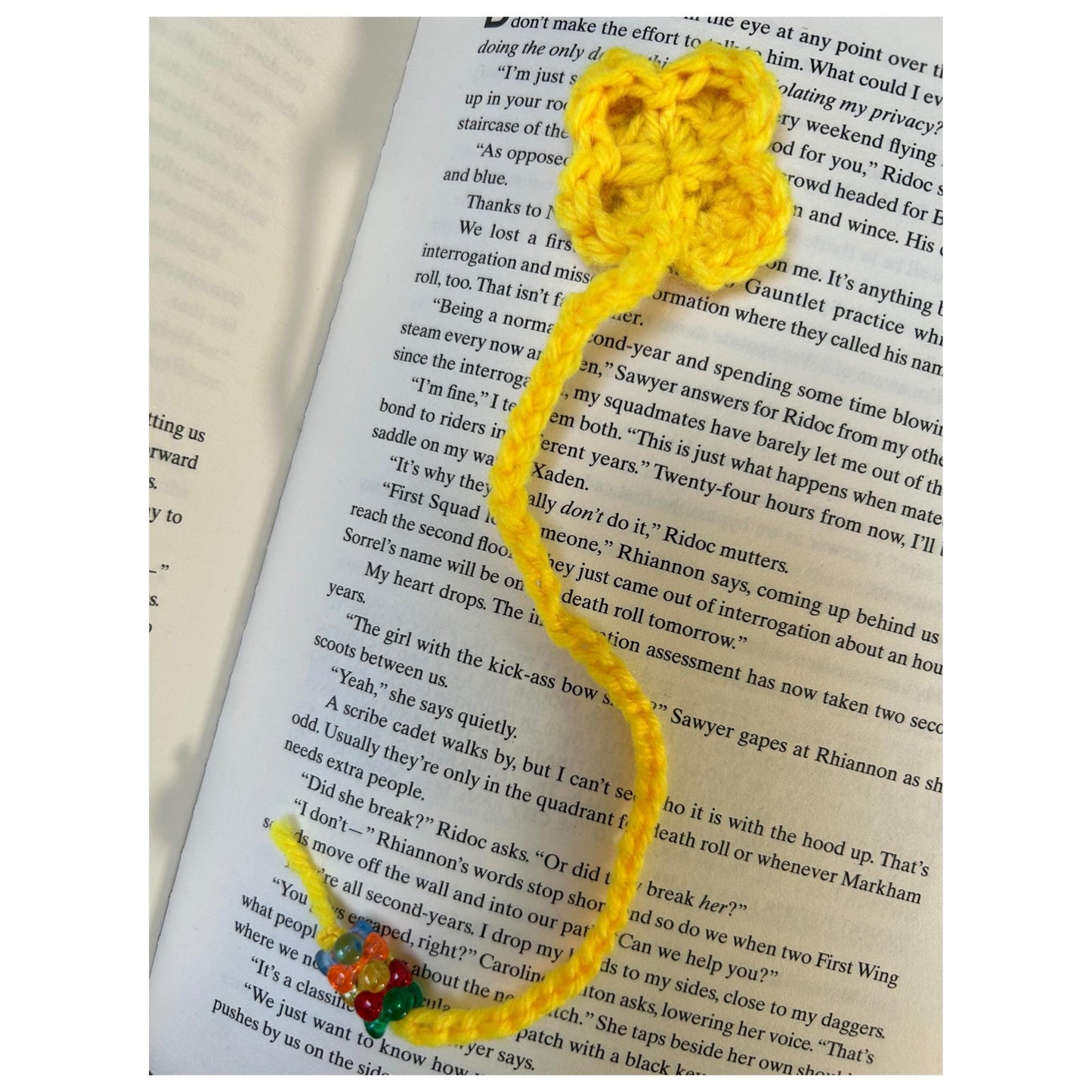 Custom Crochet Yellow Flower Bookmark