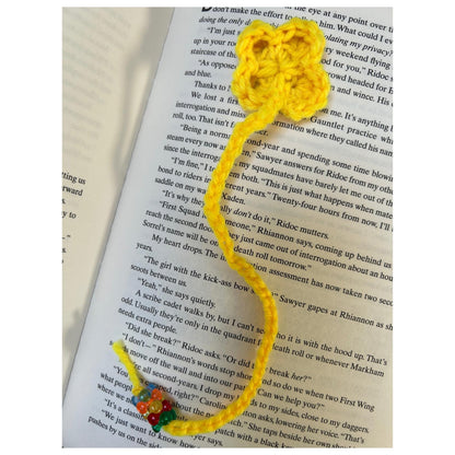 Custom Crochet Yellow Flower Bookmark