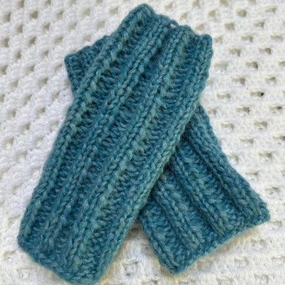 Blue Alpaca Fingerless Gloves