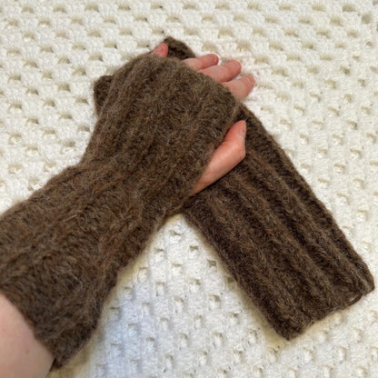Brown Alpaca Wrist Warmers