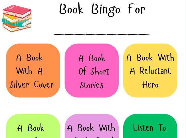 Book Bingo Bundle: Reading Challenge, Book Club Game (Digital Download)