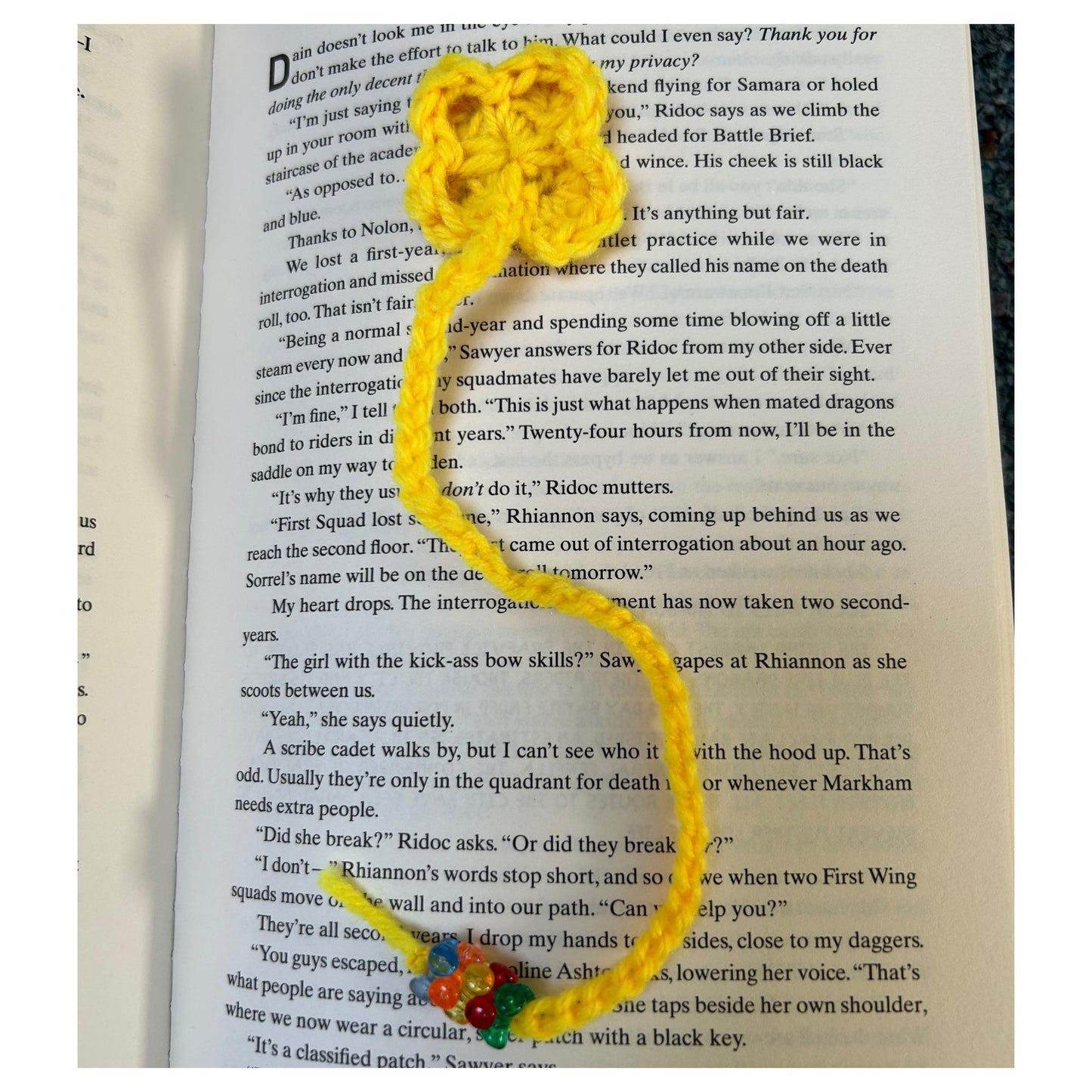 Custom Crochet Yellow Flower Bookmark