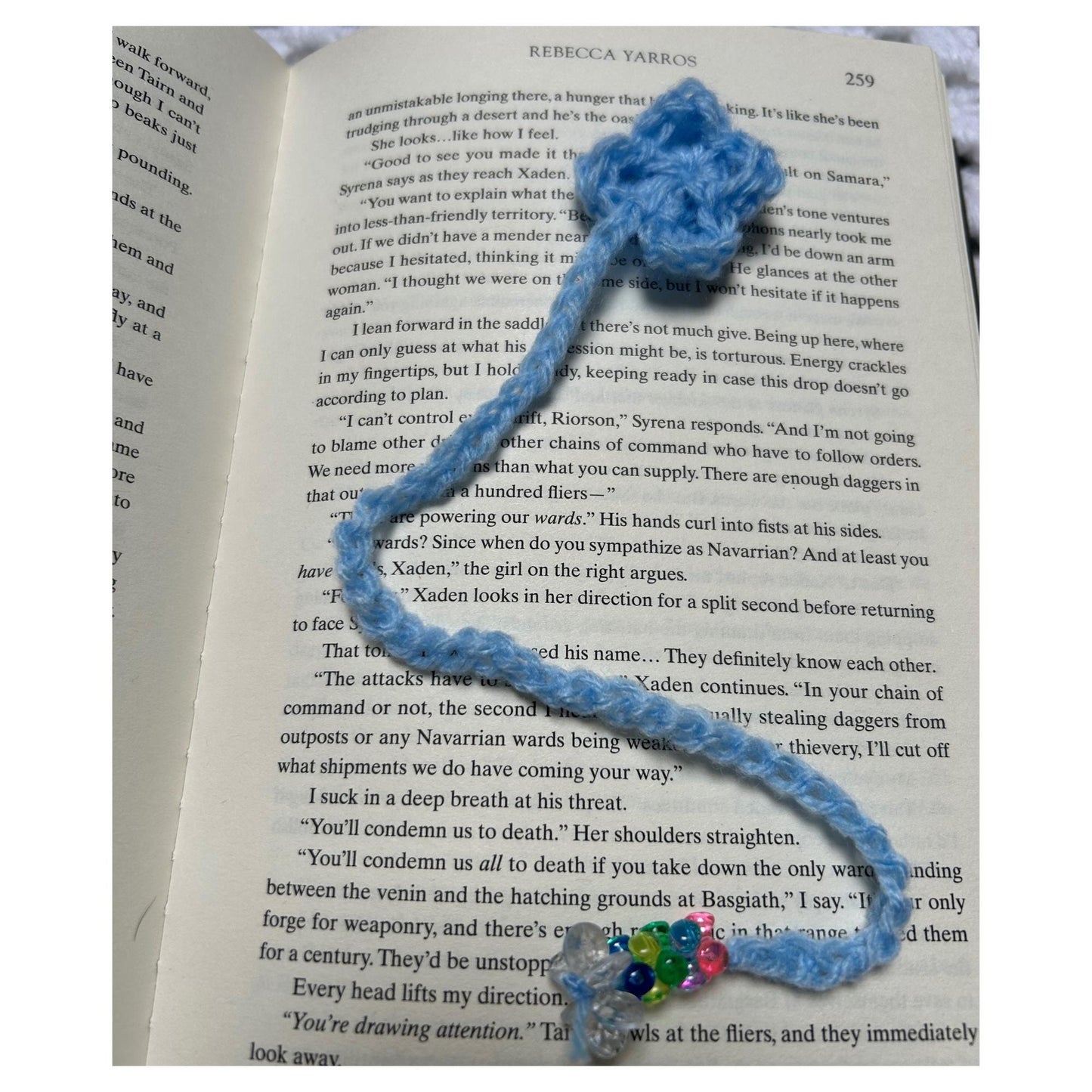 Custom Crochet Blue Floral Bookmark: Beaded Handmade Reader Gift