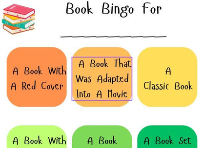 Bookish Bingo Cards: Reading Challenge, Book Club Activity (PDF Printable)