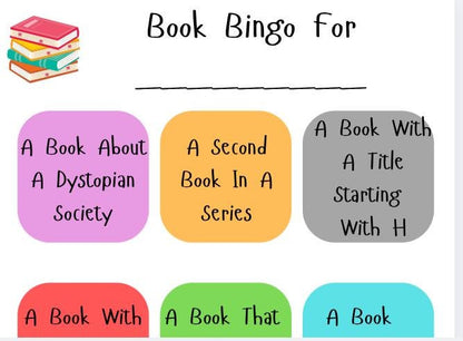 Colourful Book Bingo: 9 Prompt Reading Challenge (PDF)