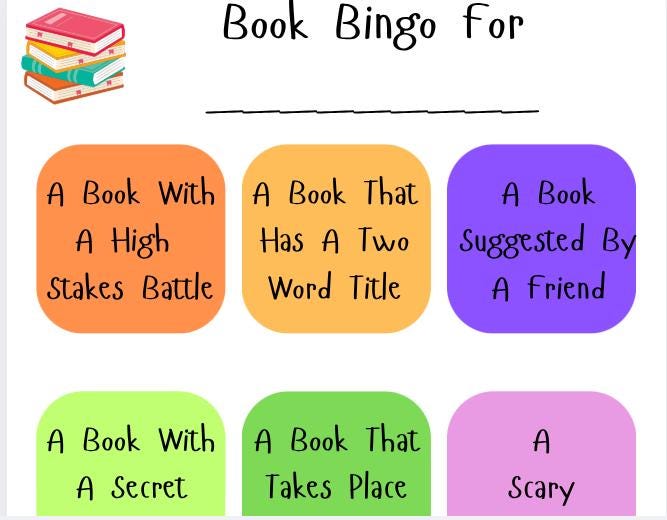 Mini Book Bingo: 9 Prompt Reading Challenge (PDF Download)