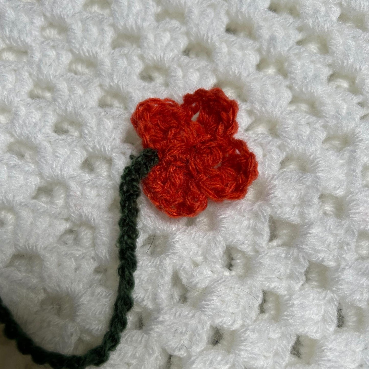 Crochet Floral Bookmark: Handmade Beaded Flower Page Marker