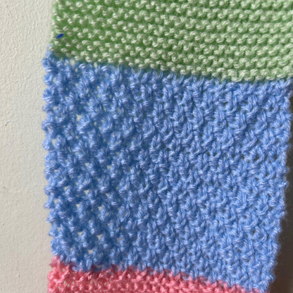 Pastel Rainbow Knitted Scarf: Striped Fringe Scarf